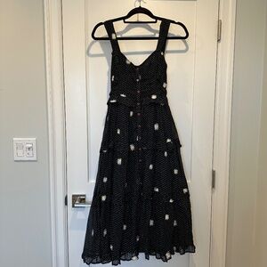 Free People Embroidered Daisy Floral Midi Dress